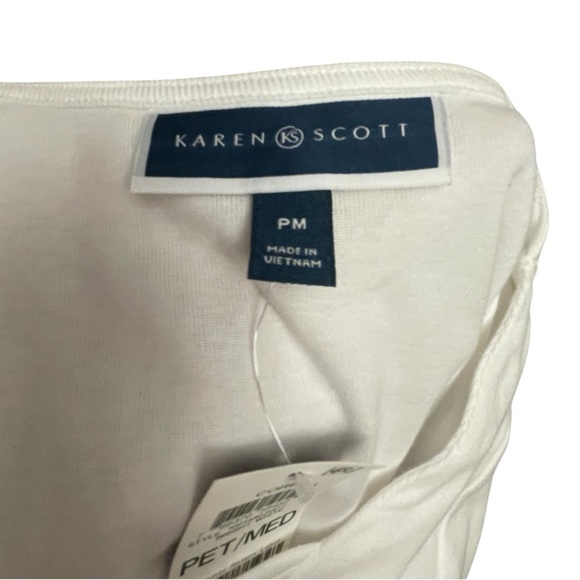 Karen Scott white Short Sleeve V-Neck Top - Picture 4 of 4